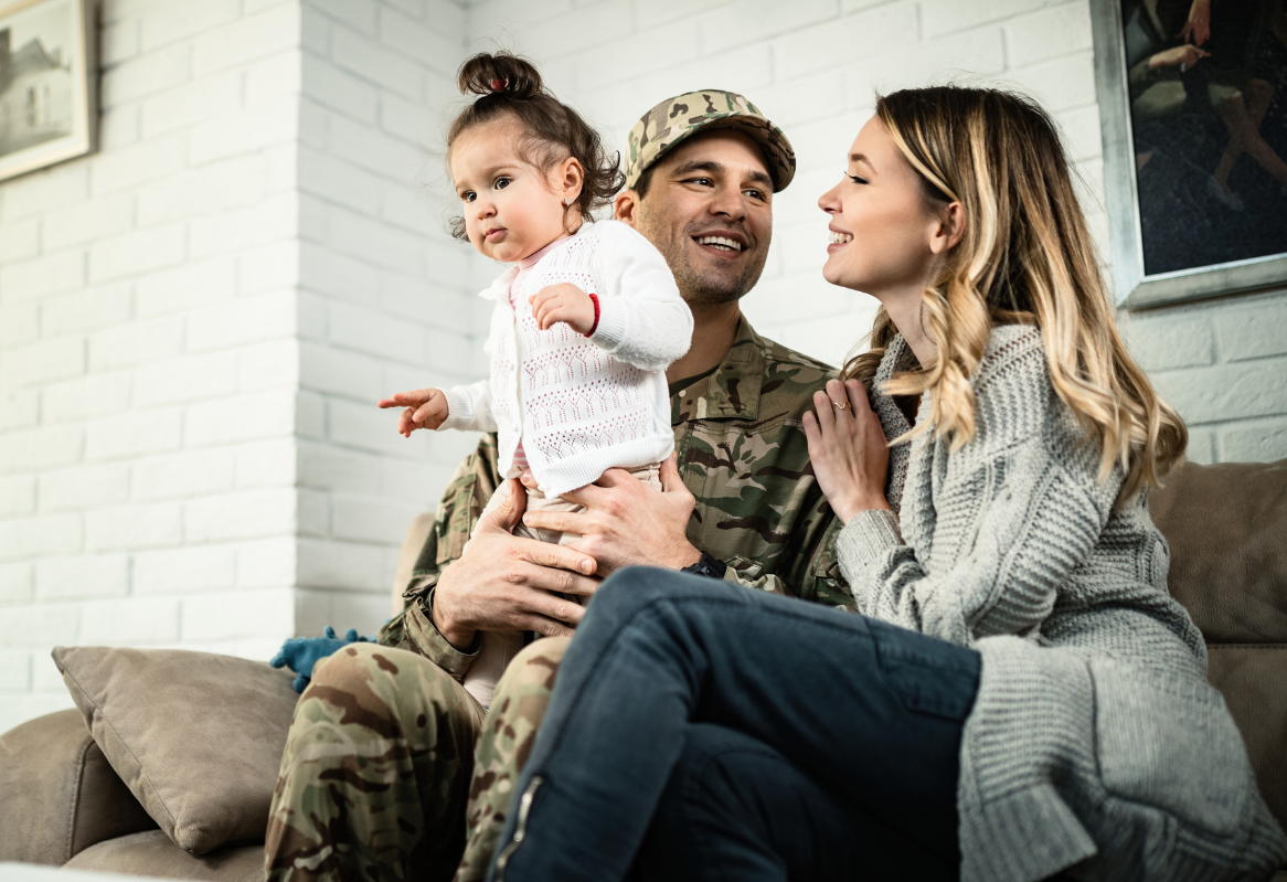 Military member with a spouse and child